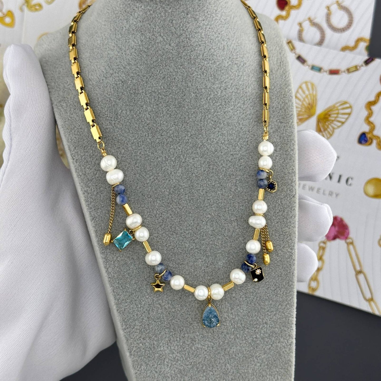 18K gold plated Stars necklace