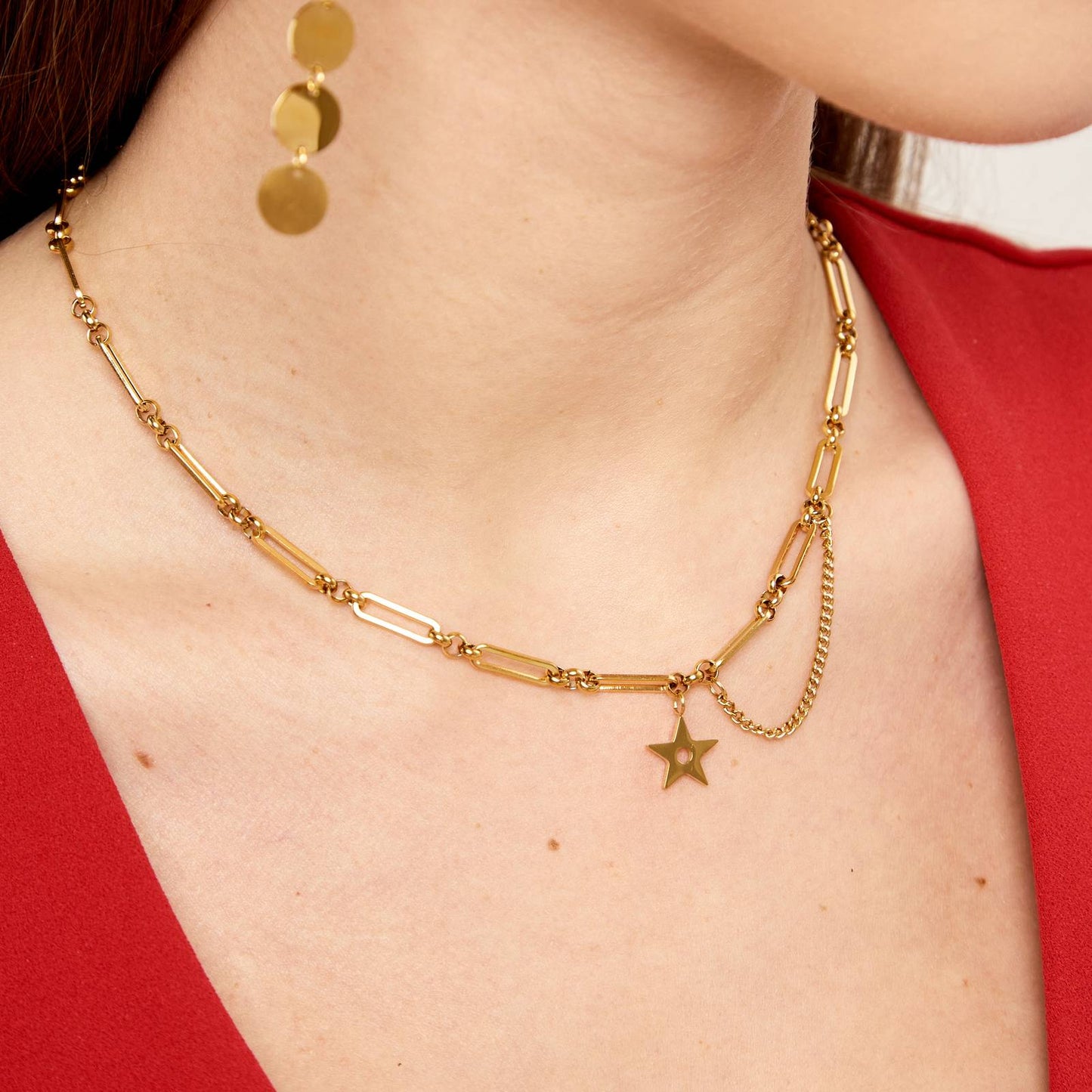 18K gold plated Stainless steel Star necklace