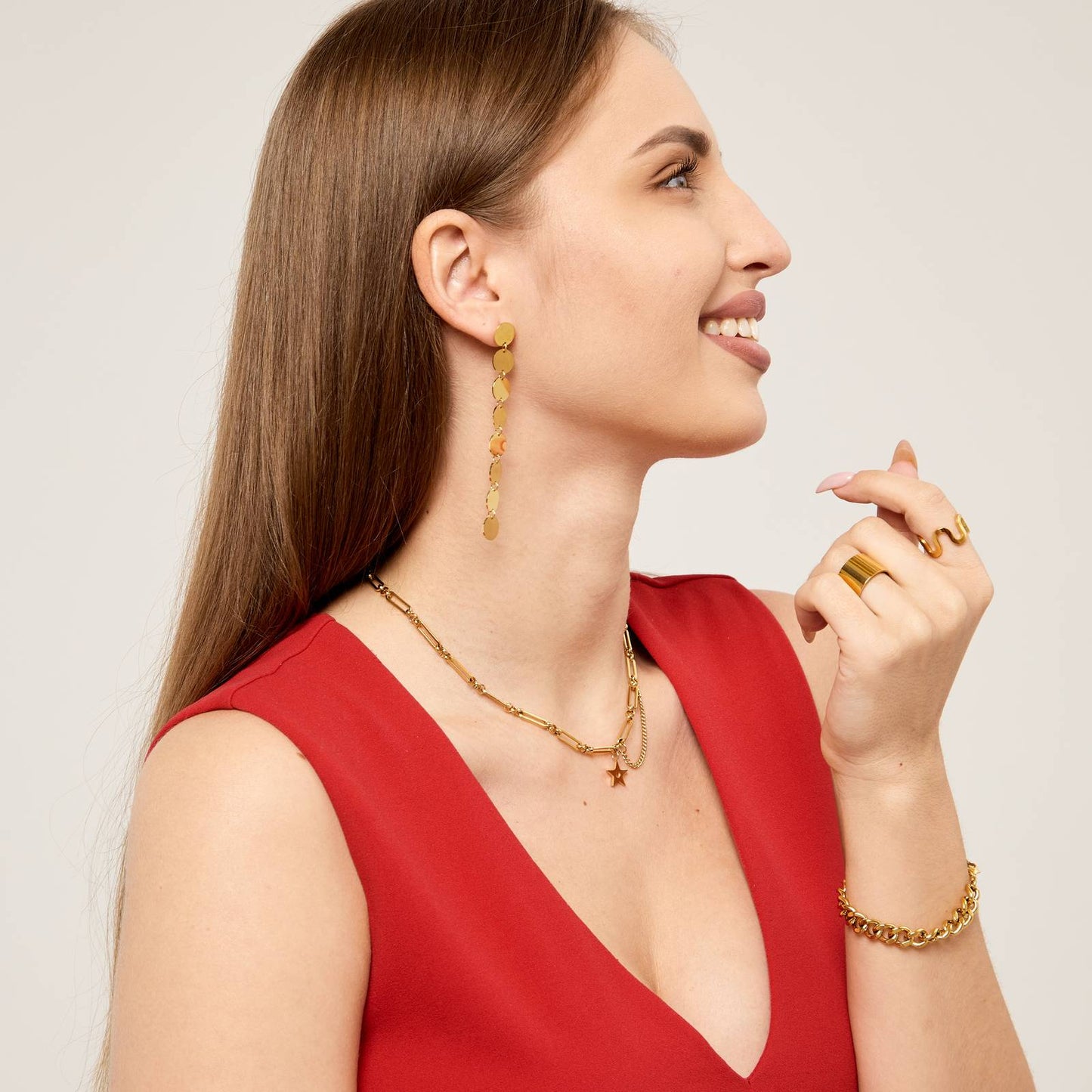 18K gold plated Stainless steel Star necklace