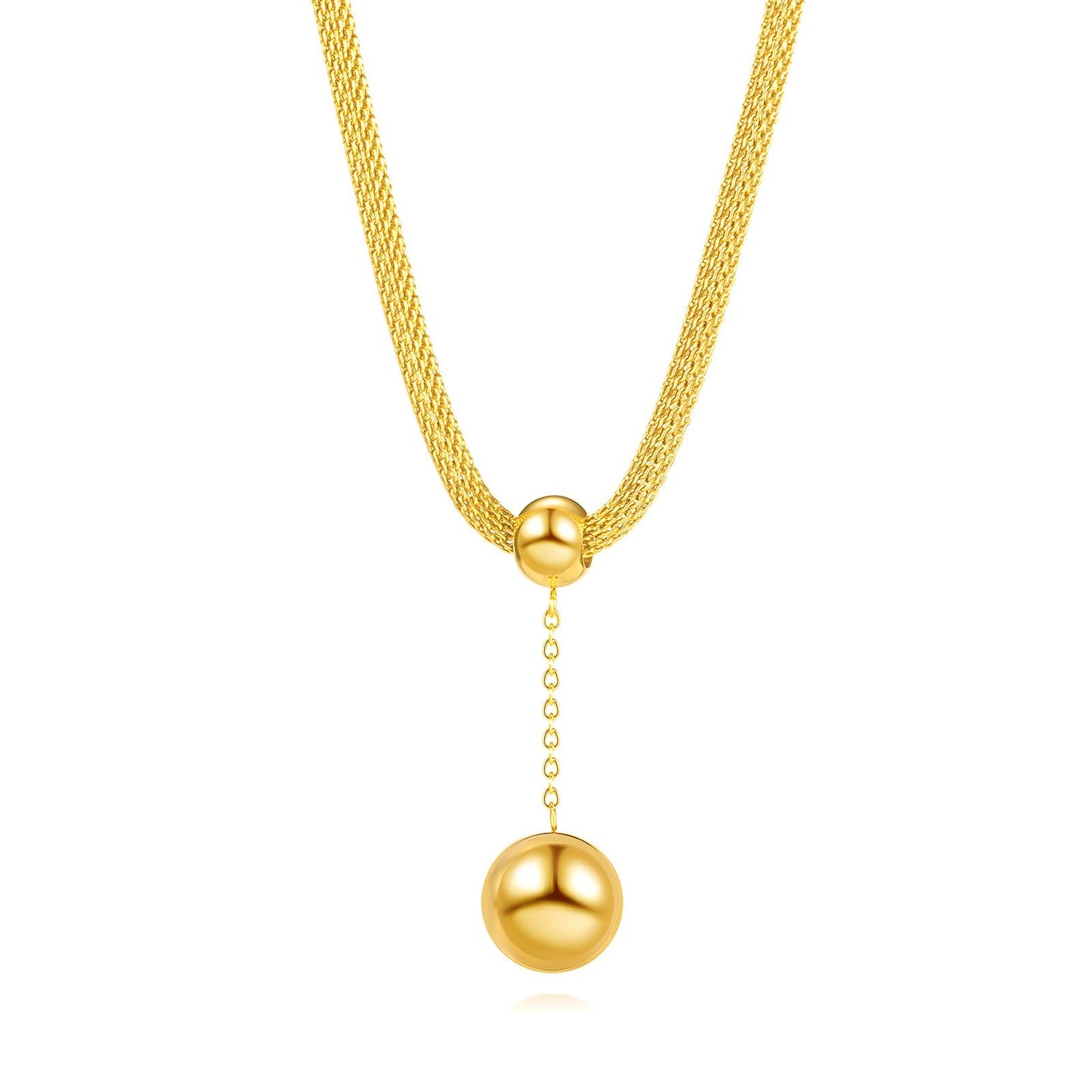 Necklace, 18K Gold Plated Steel