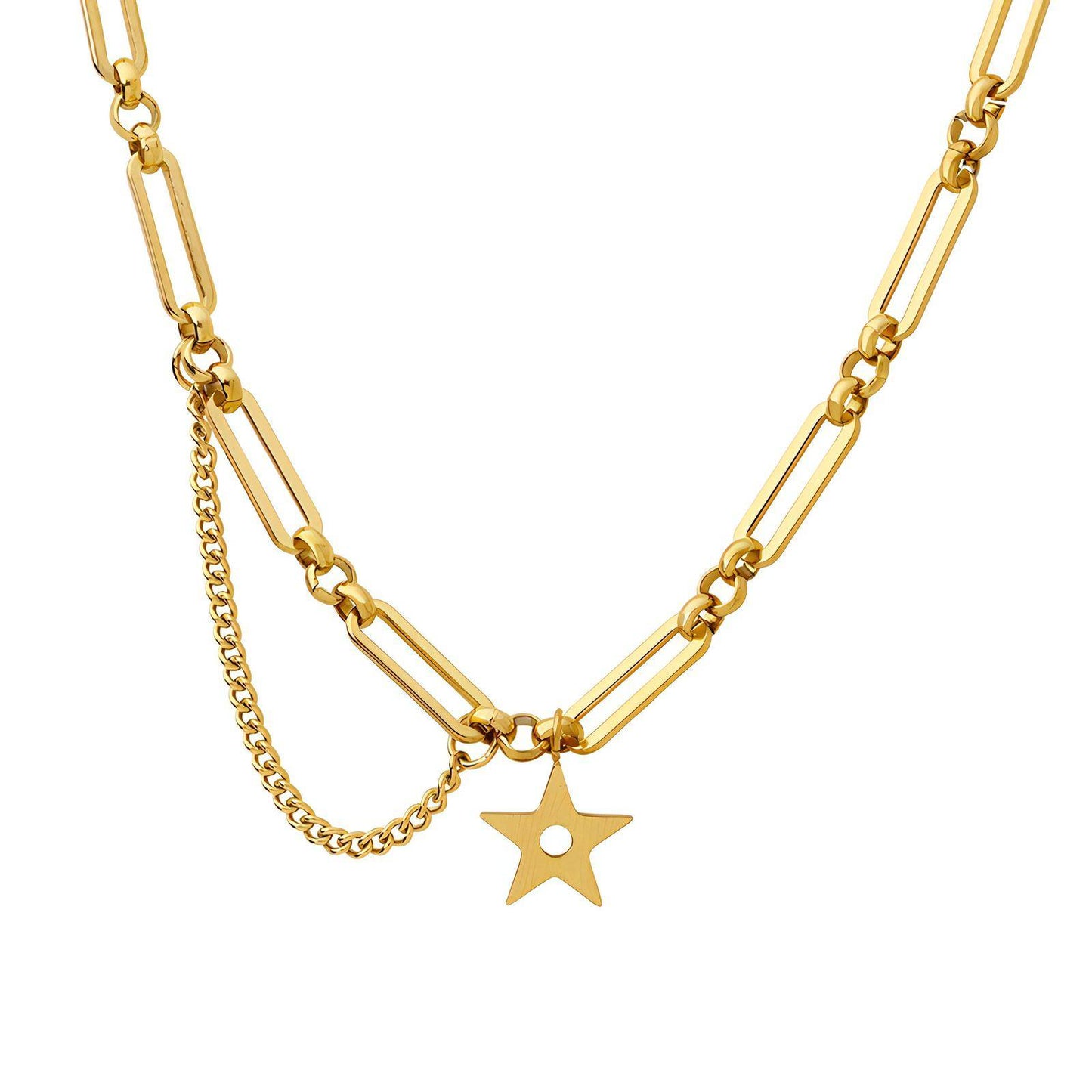 18K gold plated Stainless steel Star necklace
