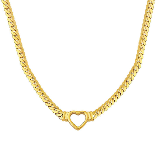 18K gold plated Stainless steel  Heart necklace