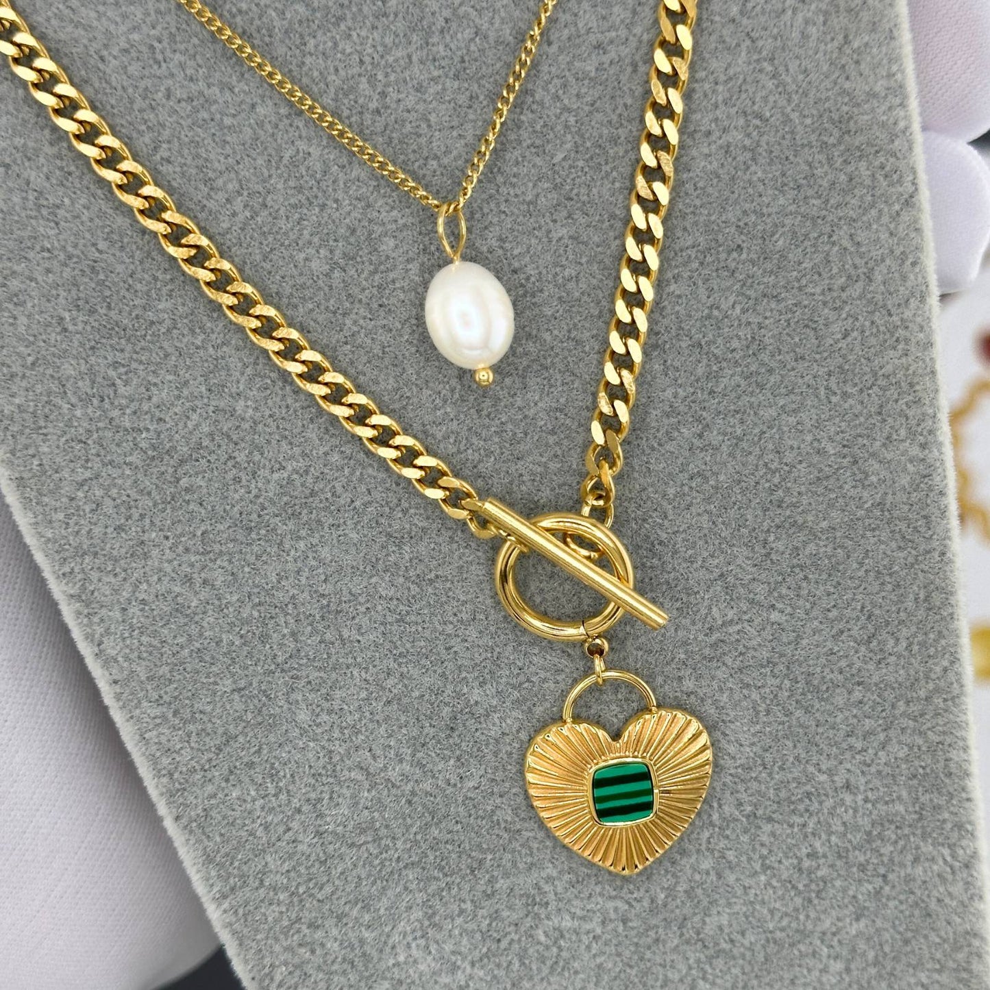 18K gold plated Stainless steel  Heart necklace, Intensity