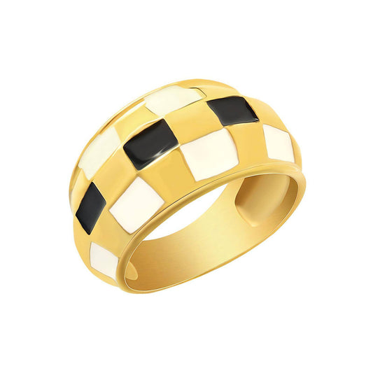 18K gold plated Stainless steel finger ring, Intensity