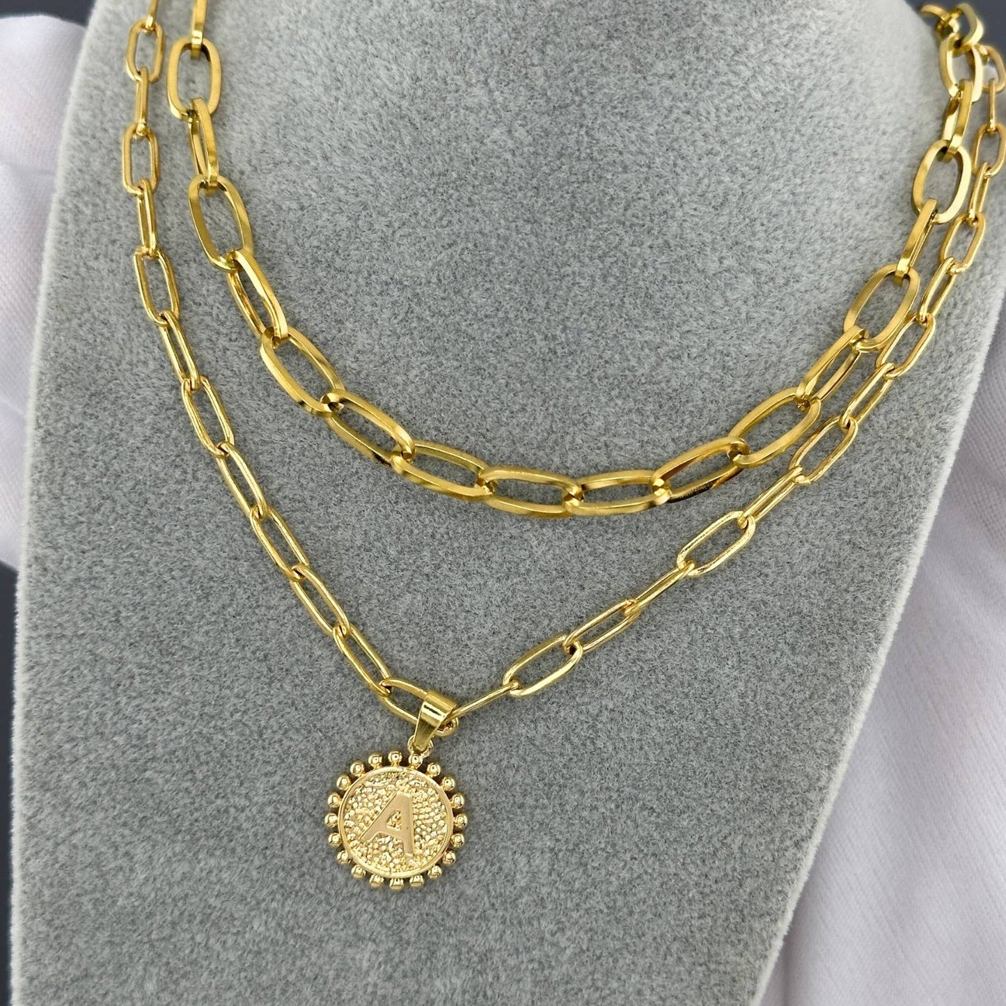 18K gold plated Stainless steel  Letter A necklace
