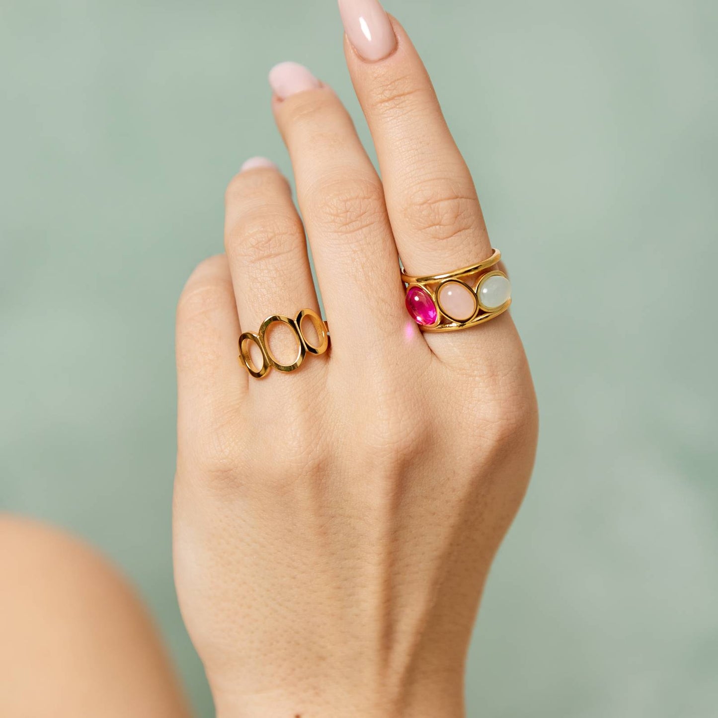 18K gold plated Stainless steel finger ring, Intensity