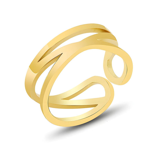 18K gold plated Stainless steel finger ring, Intensity