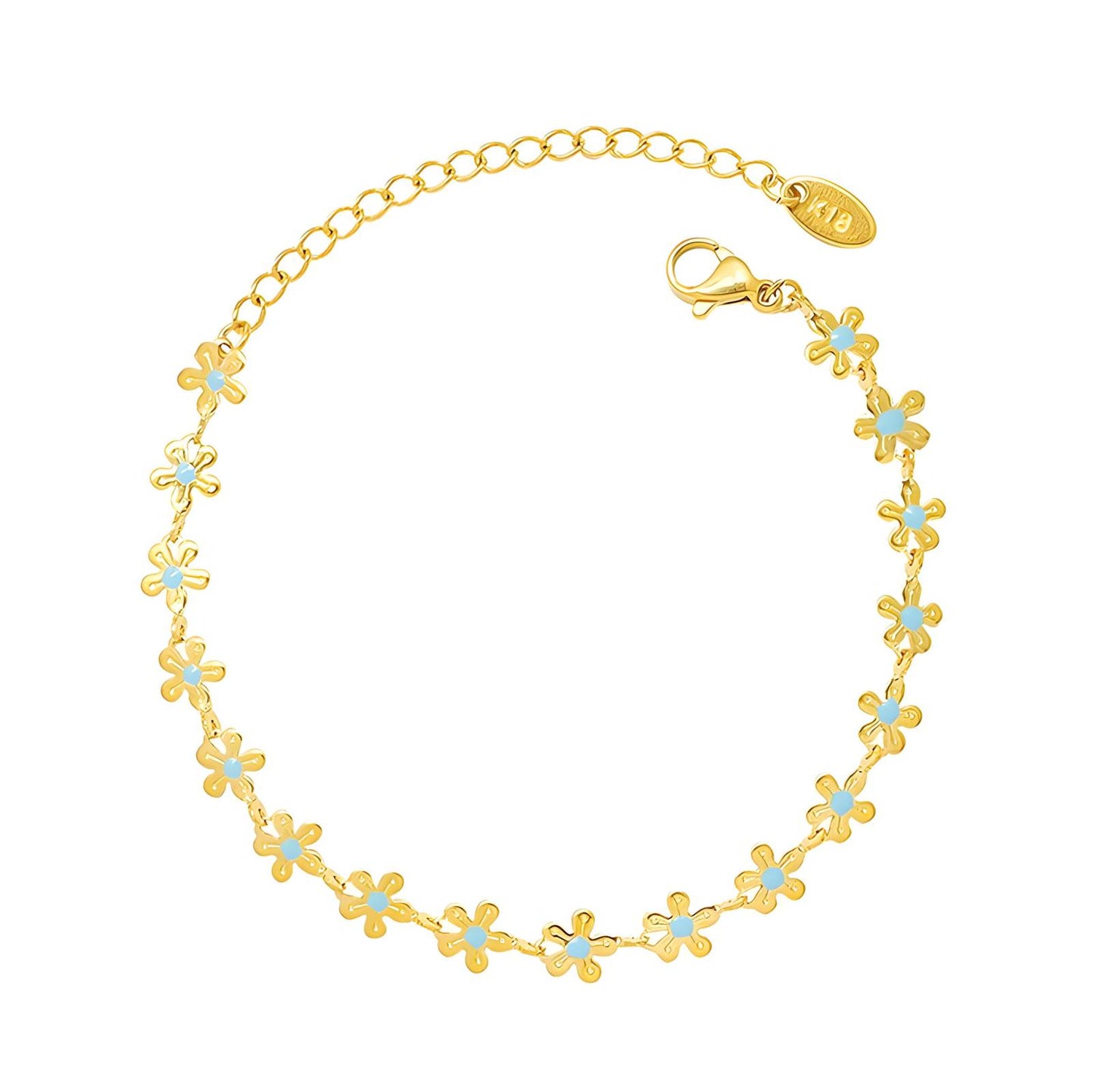 18K gold plated Stainless steel  Flowers bracelet
