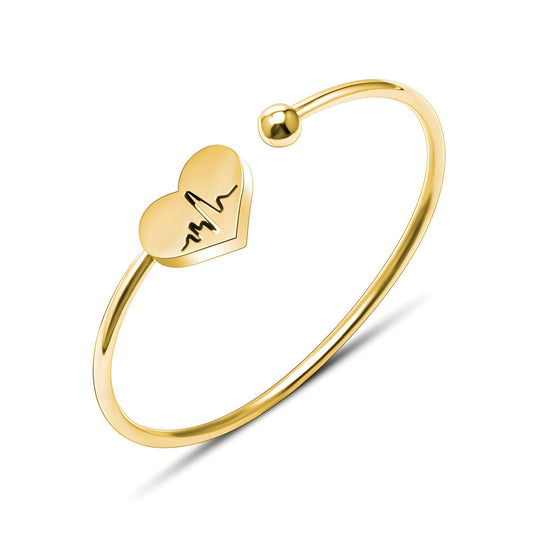 18K gold plated Stainless steel  Heart bracelet