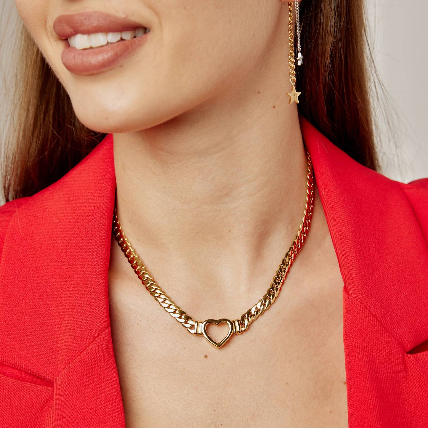 18K gold plated Stainless steel  Heart necklace