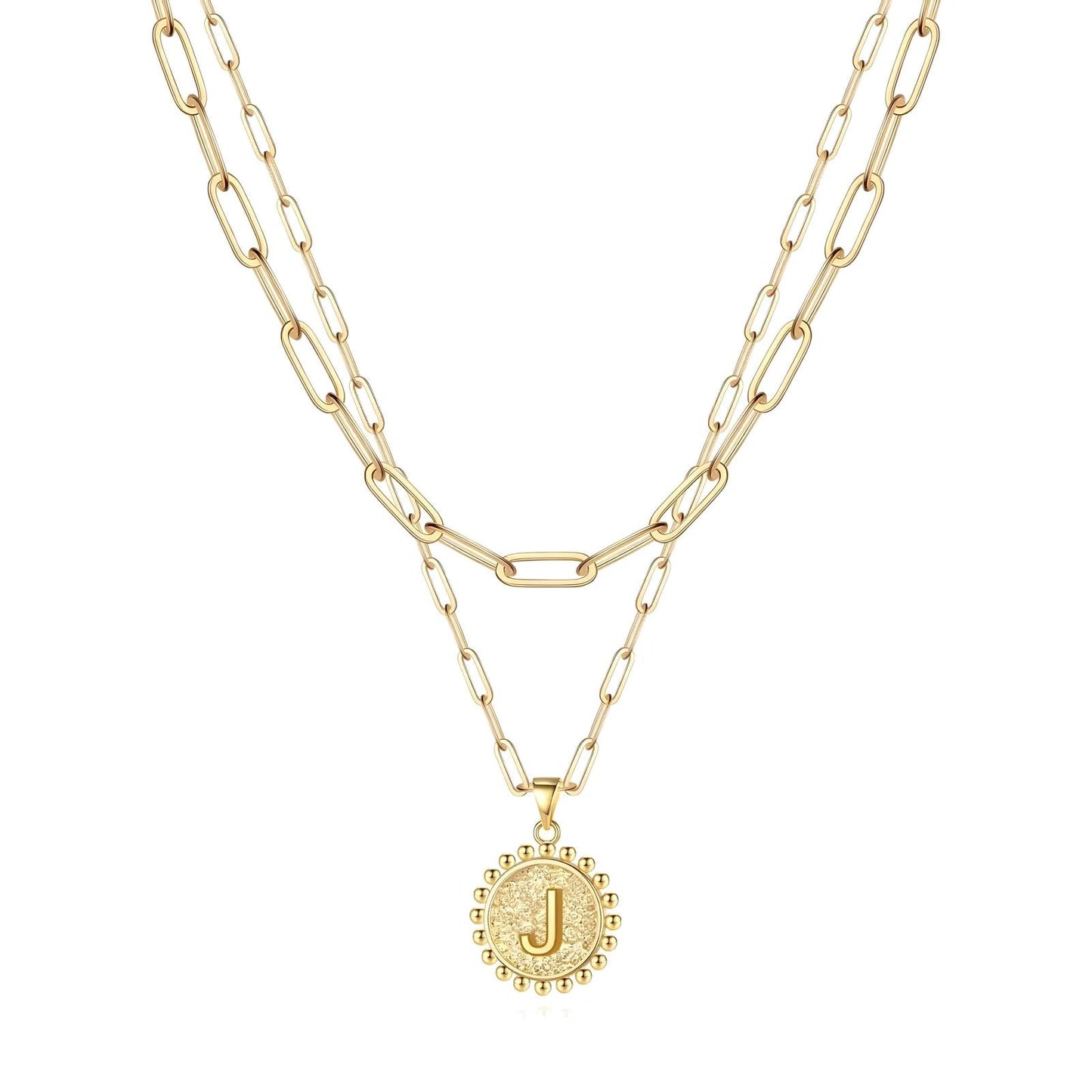 18K gold plated Stainless steel  Letter J necklace