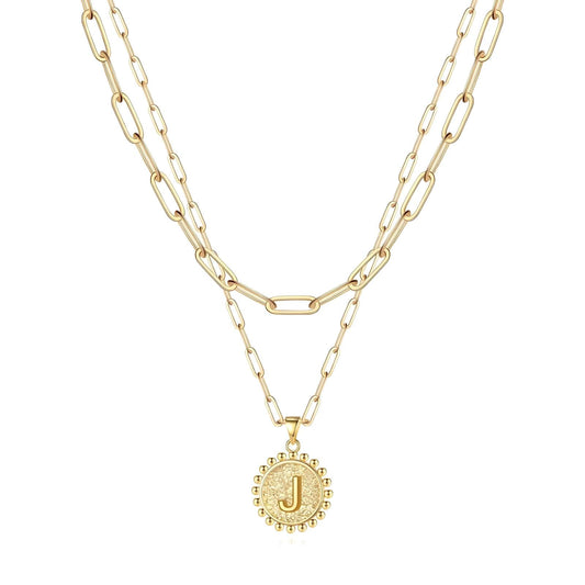 18K gold plated Stainless steel  Letter J necklace