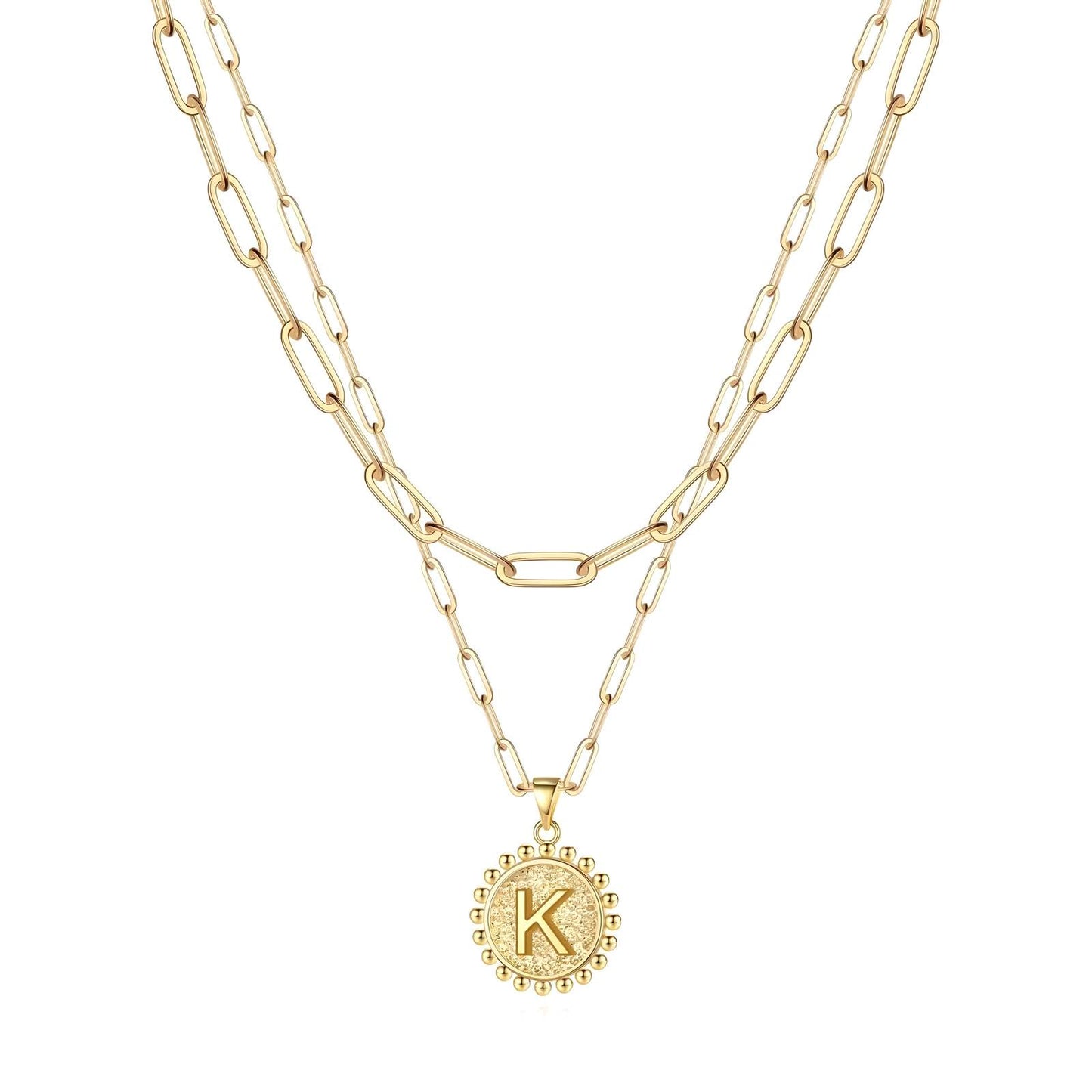 18K gold plated Stainless steel  Letter K necklace