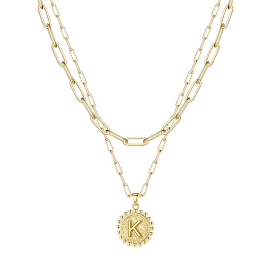 18K gold plated Stainless steel  Letter K necklace
