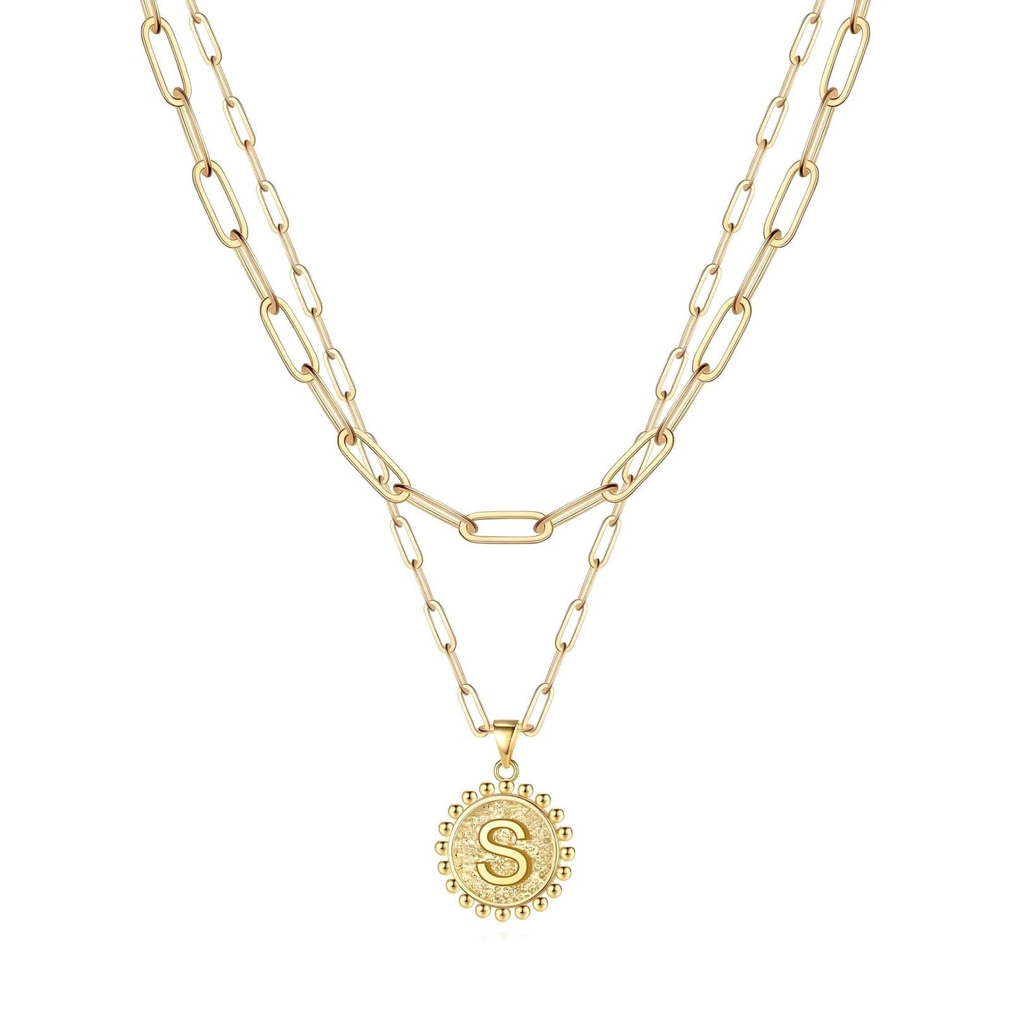 18K gold plated Stainless steel  Letter S necklace