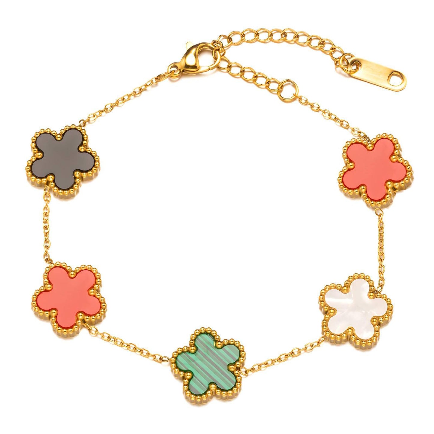 18K gold plated Stainless steel  Flowers bracelet