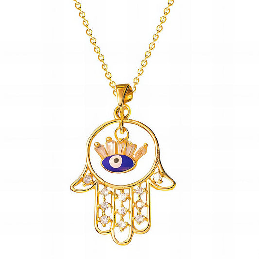 18K gold plated Stainless steel evil eye necklace