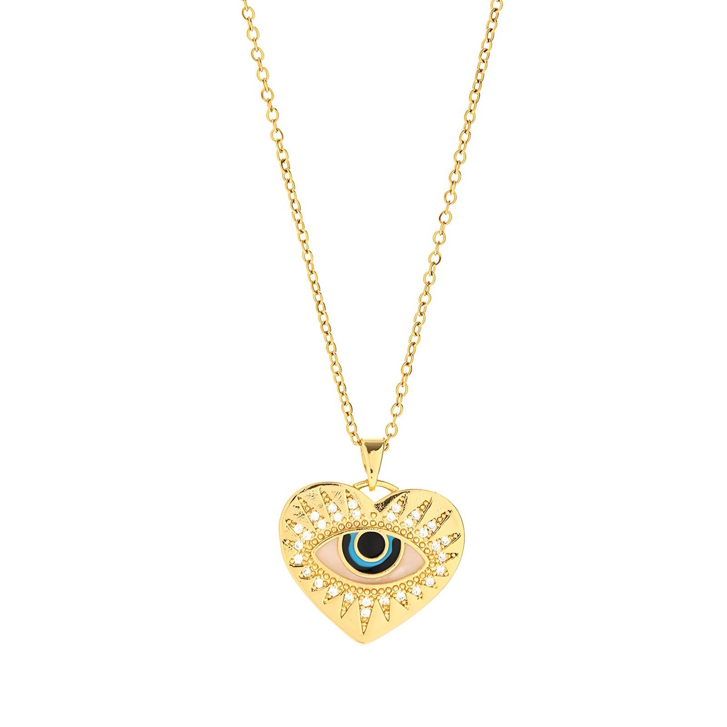 18K gold plated Stainless steel evil eye necklace