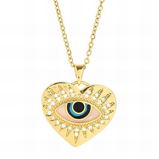 18K gold plated Stainless steel evil eye necklace