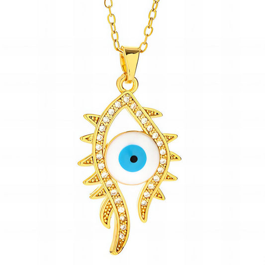 18K gold plated Stainless steel evil eye necklace