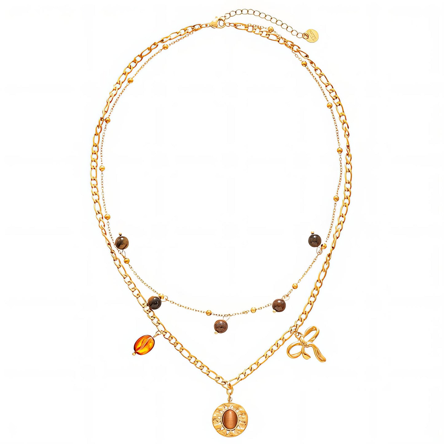 Bow Necklace, 18K Gold Plated Steel