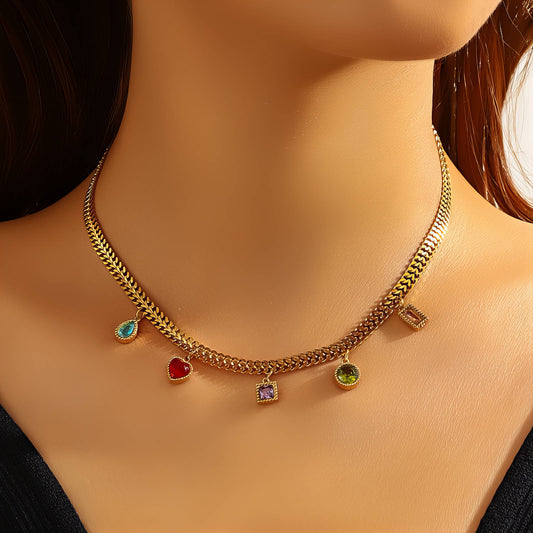 Necklace, 18K Gold Plated Steel